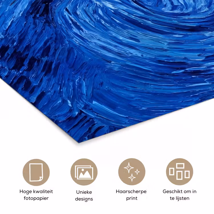 Poster - Wervelingen - Blauw - Modern — 5