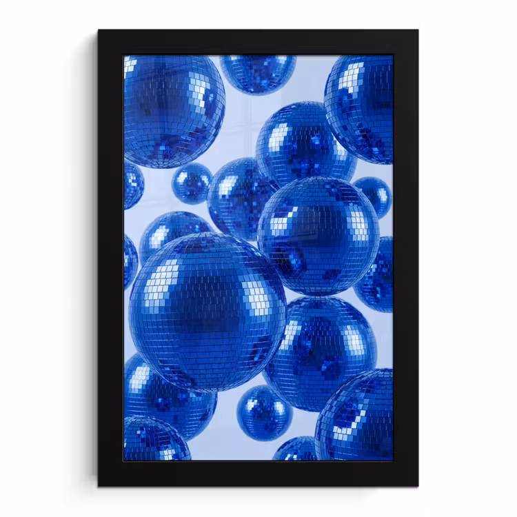 Poster met lijst - Blauwe disco bal — 1
