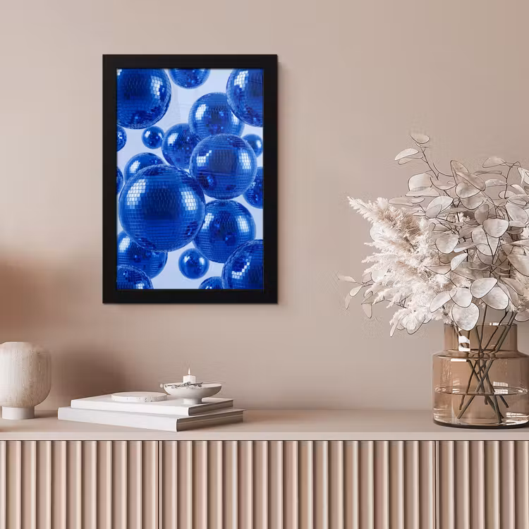 Poster met lijst - Blauwe disco bal — 5