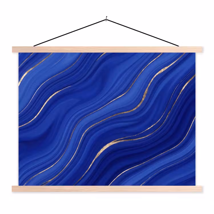Schoolplaat - Abstract - Lijnen - Blauw — 1