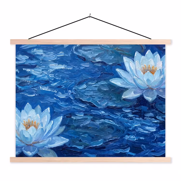 Schoolplaat - Bloemen - Water - Blauw — 1