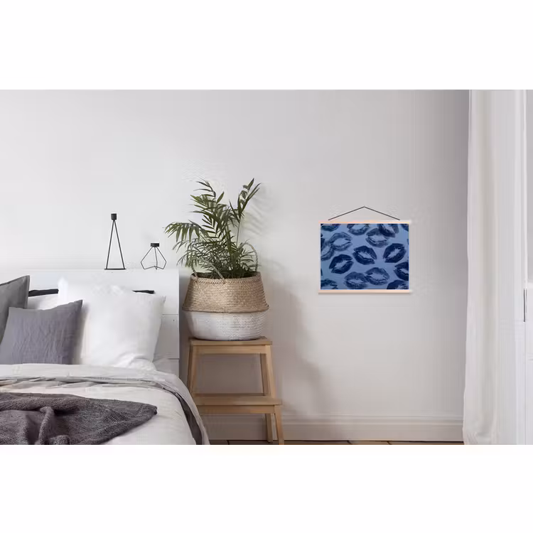 Schoolplaat - Lippen - Patroon - Blauw — 2