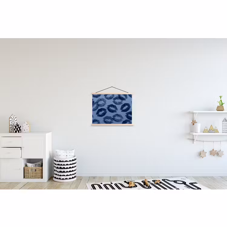 Schoolplaat - Lippen - Patroon - Blauw — 3