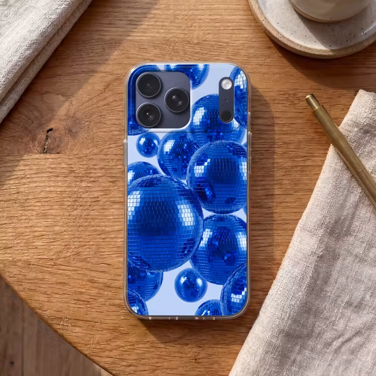 Telefoonhoesje Softcase - Blauwe disco bal — 2