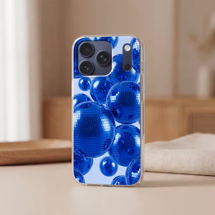 Telefoonhoesje Softcase - Blauwe disco bal — 3