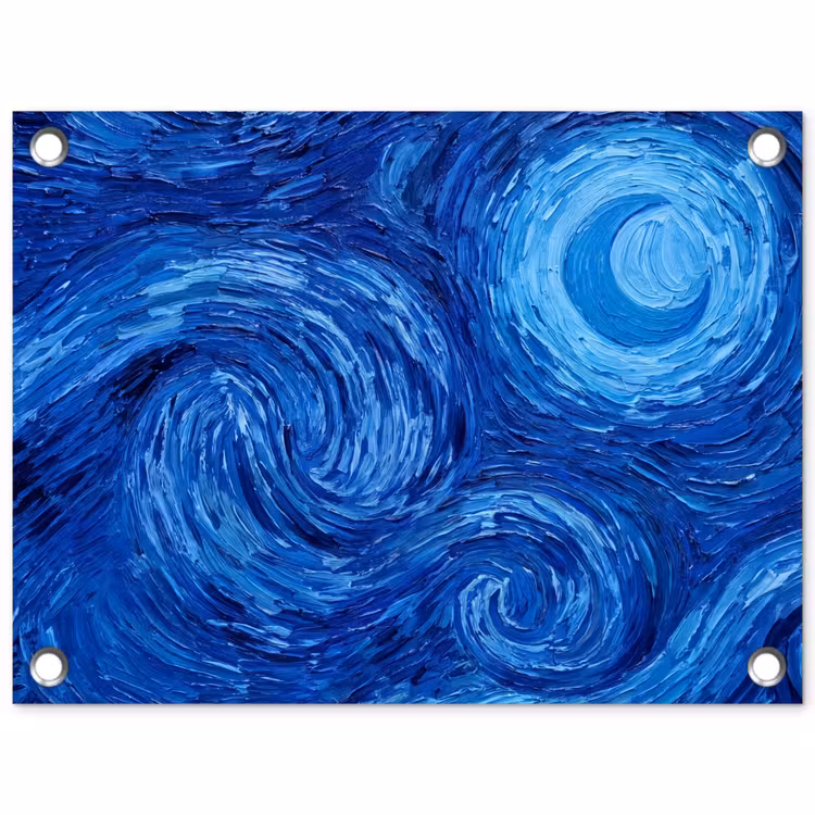 Tuinposter - Wervelingen - Blauw - Modern — 1