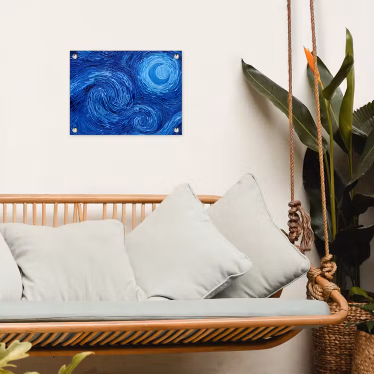 Tuinposter - Wervelingen - Blauw - Modern — 5
