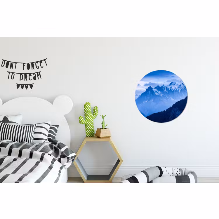 Wandcirkel - Aluminium - Bergen - Sneeuw - Blauw — 5