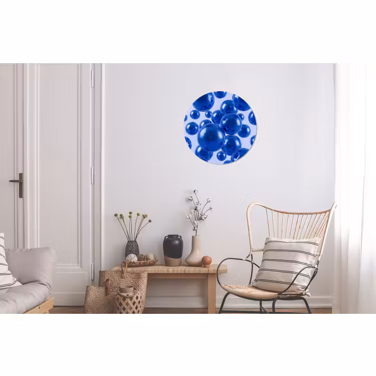 Wandcirkel - Aluminium - Blauwe disco bal — 2