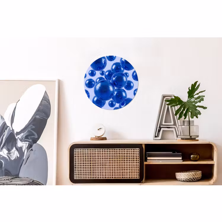Wandcirkel - Aluminium - Blauwe disco bal — 3