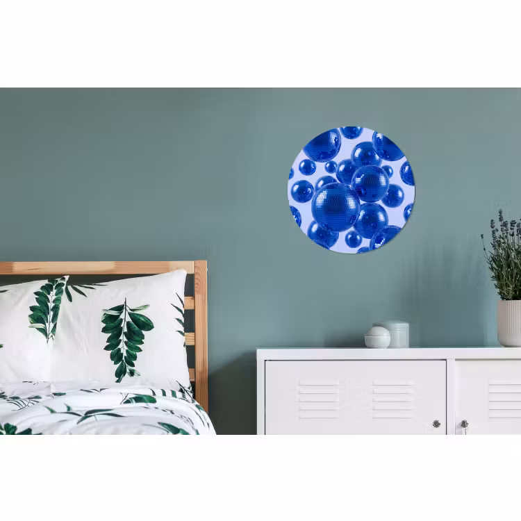 Wandcirkel - Aluminium - Blauwe disco bal — 4