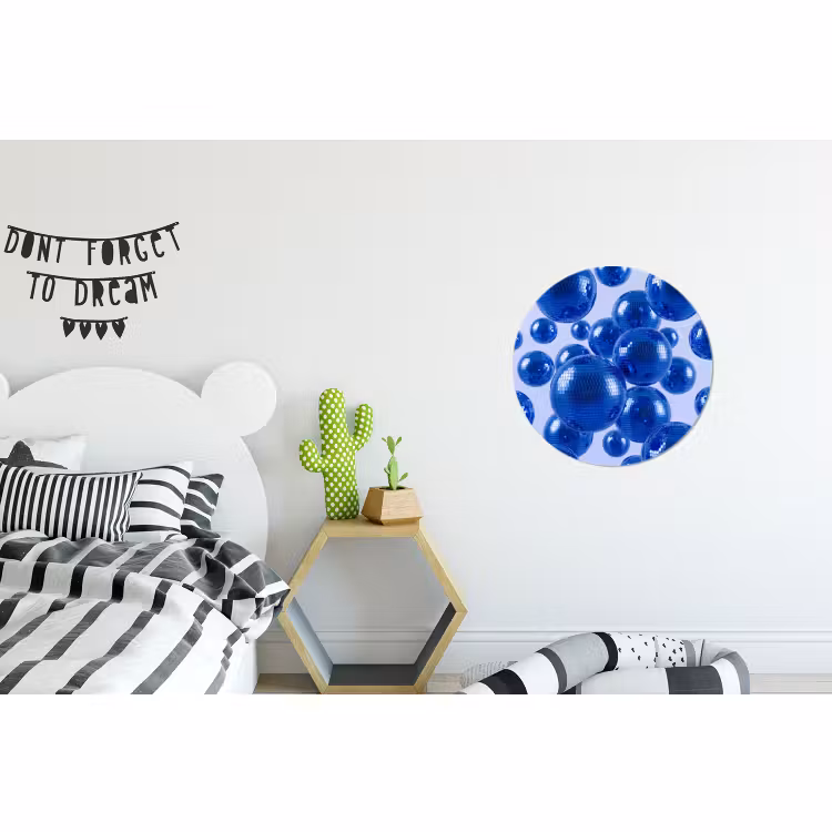 Wandcirkel - Aluminium - Blauwe disco bal — 5