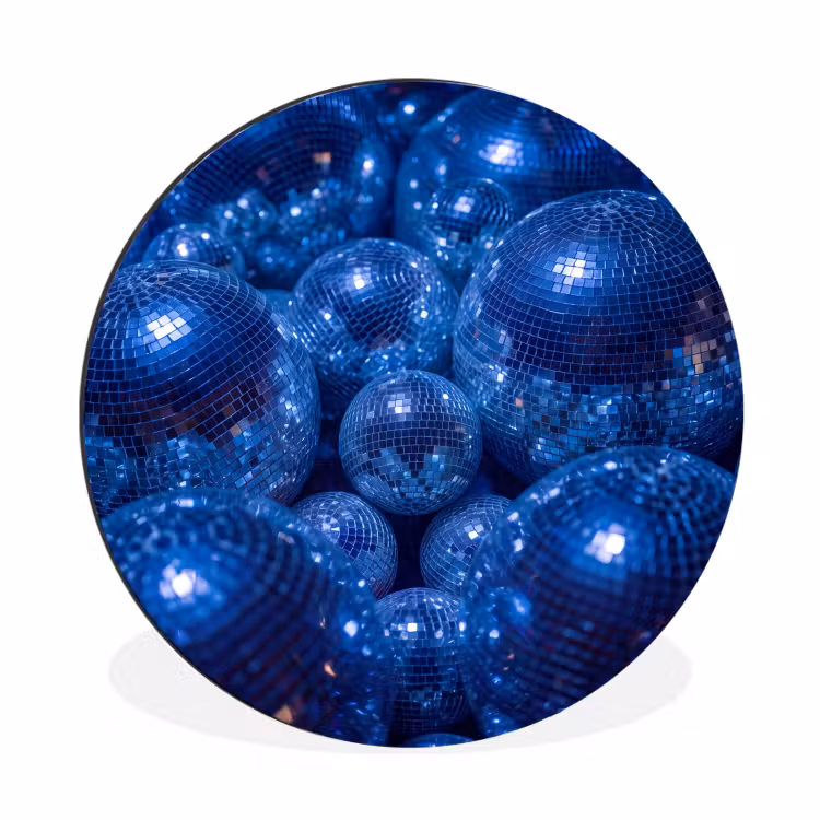 Wandcirkel - Aluminium - Discobal - Feest - Blauw — 1