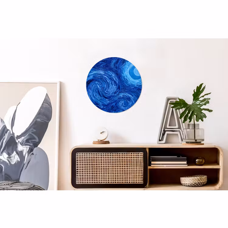 Wandcirkel - Aluminium - Wervelingen - Blauw - Modern — 3