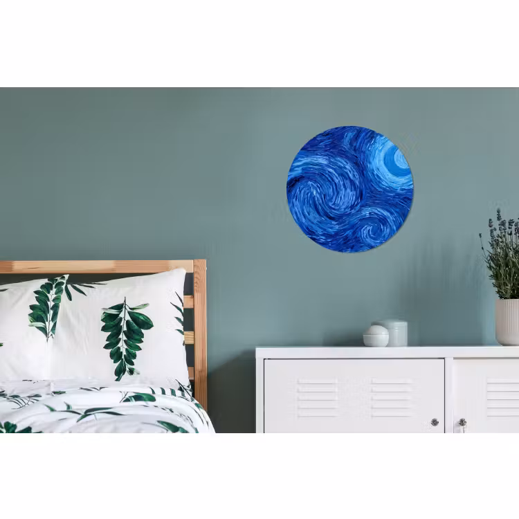 Wandcirkel - Aluminium - Wervelingen - Blauw - Modern — 4