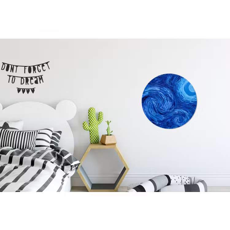 Wandcirkel - Aluminium - Wervelingen - Blauw - Modern — 5
