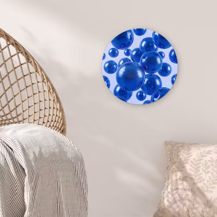 Wandcirkel - Glas - Blauwe disco bal — 5