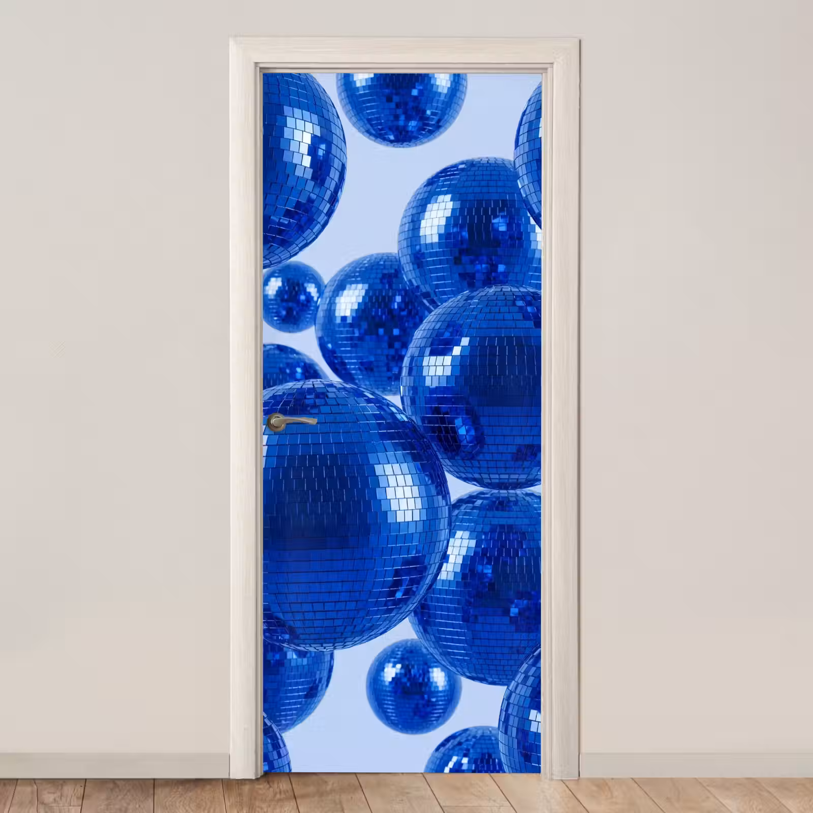 Deursticker - Blauwe disco bal — 1
