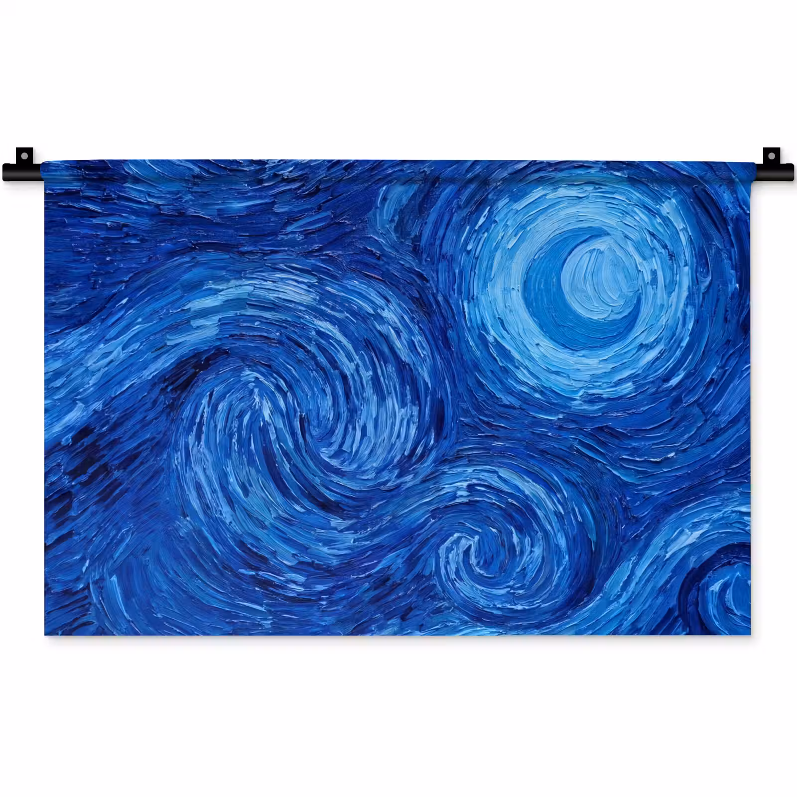 Wandkleed - Wervelingen - Blauw - Modern — 1