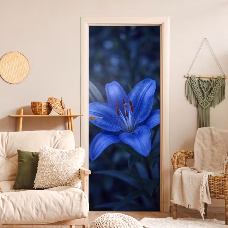 Deursticker - Blauwe bloem - Natuur — 4
