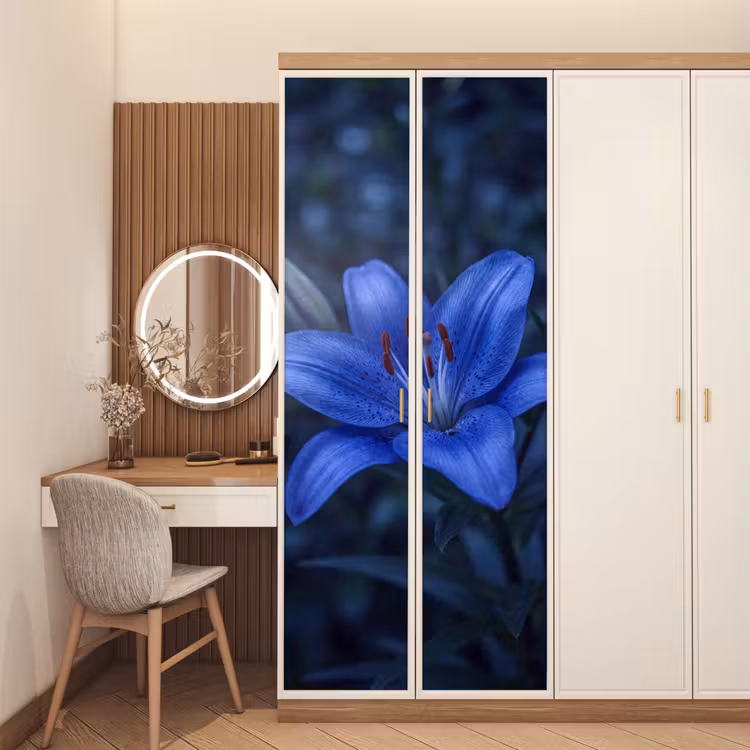 Deursticker - Blauwe bloem - Natuur — 5