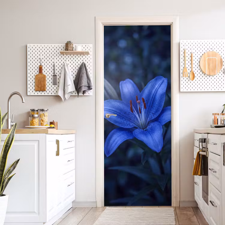 Deursticker - Blauwe bloem - Natuur — 7