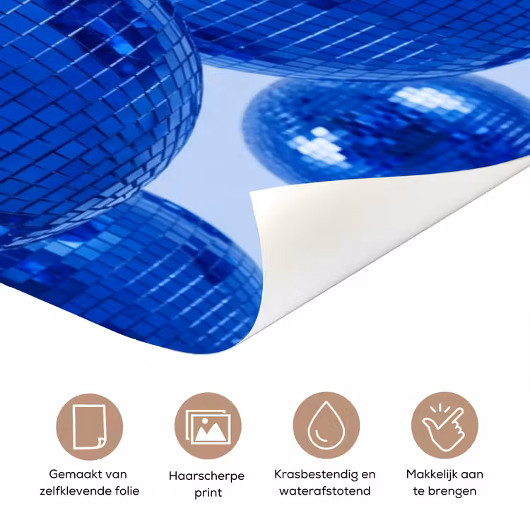 Deursticker - Blauwe disco bal — 3