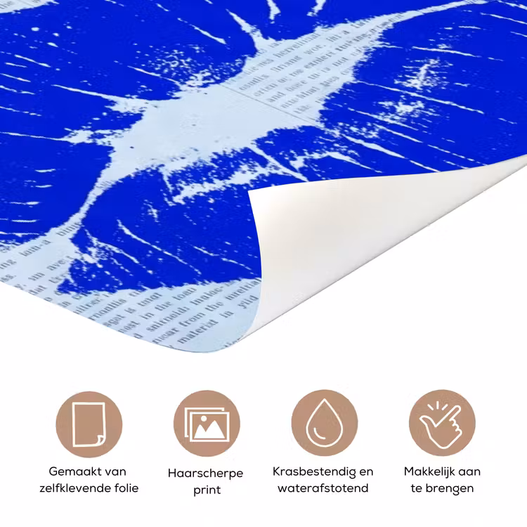 Deursticker - Blauwe lippen krant — 3