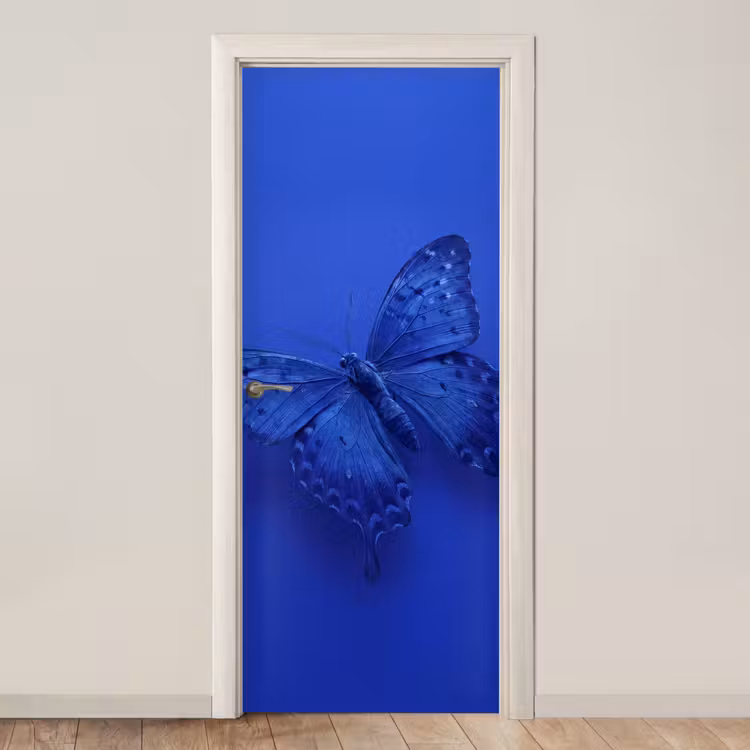 Deursticker - Blauwe vlinder - Insect — 1