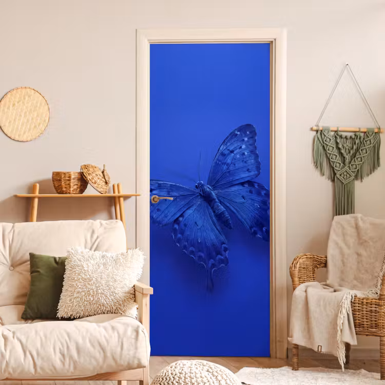 Deursticker - Blauwe vlinder - Insect — 4