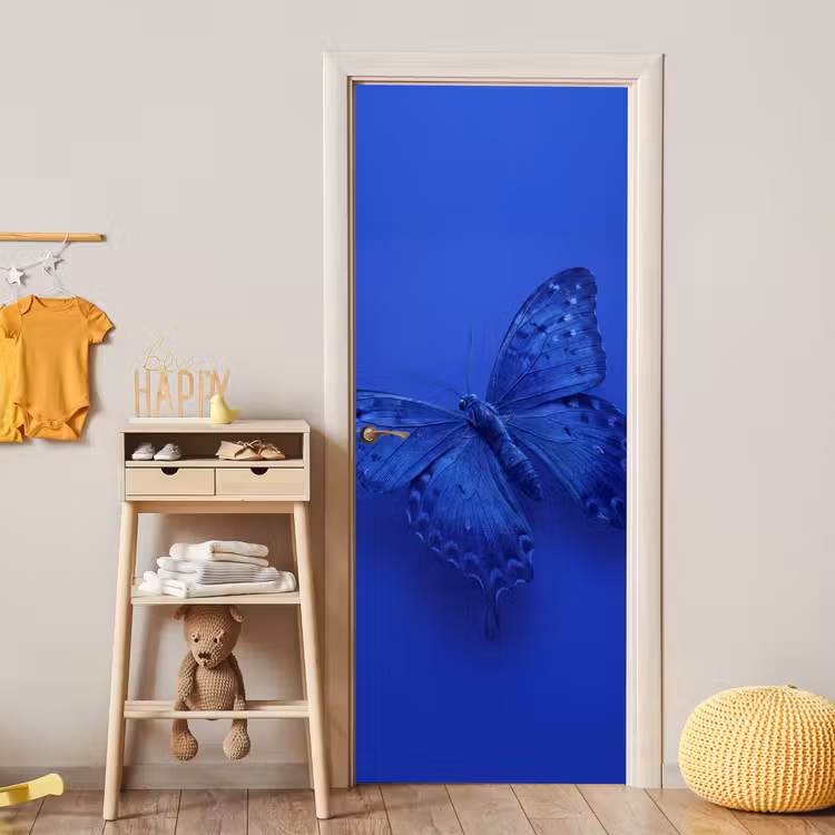Deursticker - Blauwe vlinder - Insect — 6