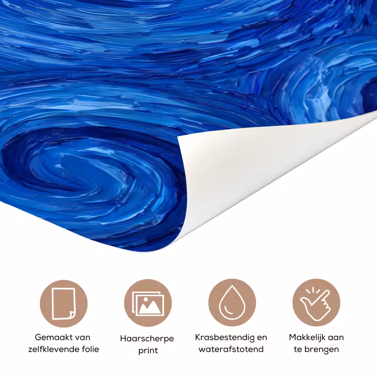 Deursticker - Wervelingen - Blauw - Modern — 3