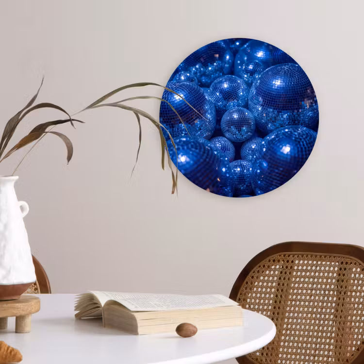 Wandcirkel - Glas - Discobal - Feest - Blauw — 4