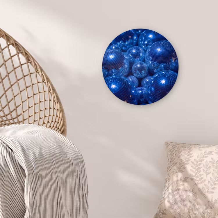 Wandcirkel - Glas - Discobal - Feest - Blauw — 5