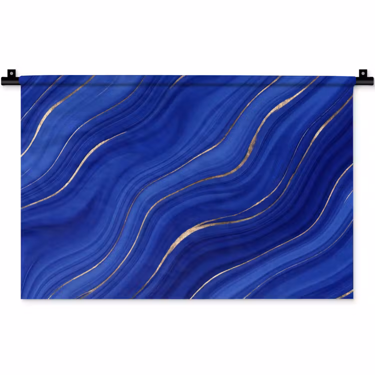Wandkleed - Abstract - Lijnen - Blauw — 1