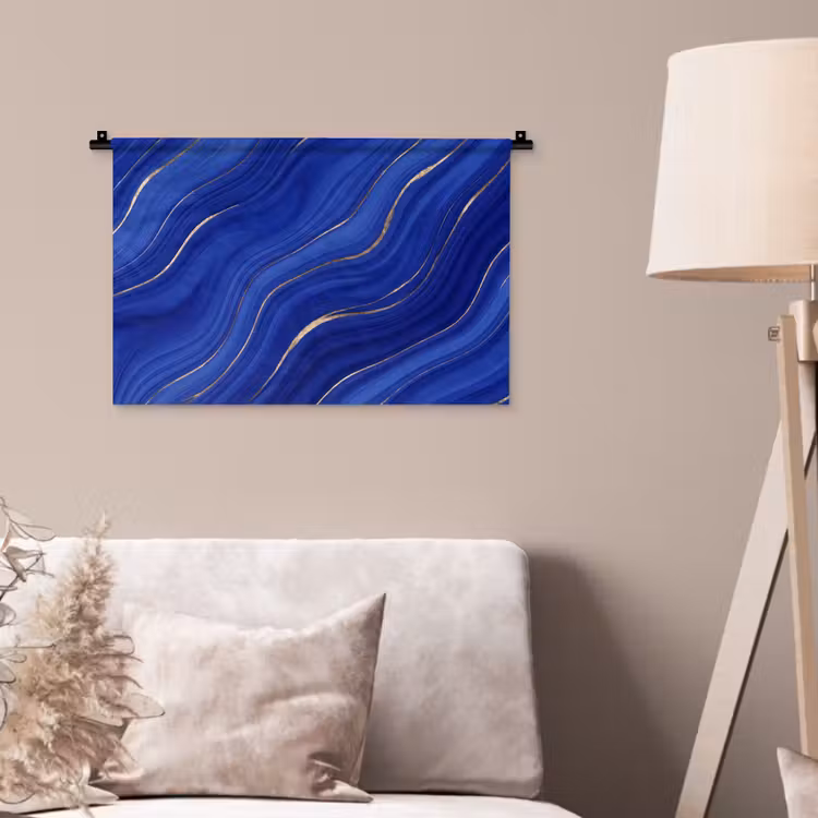 Wandkleed - Abstract - Lijnen - Blauw — 2