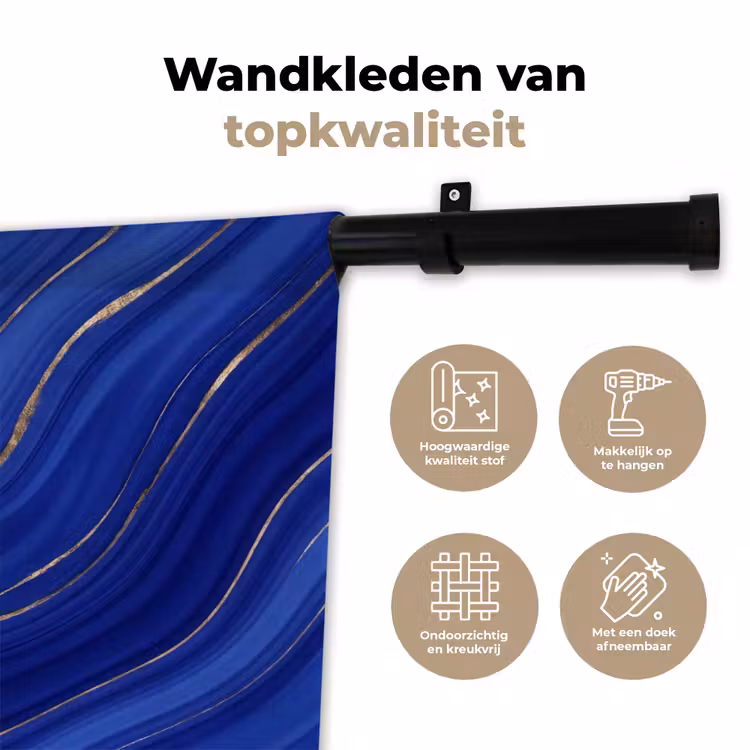 Wandkleed - Abstract - Lijnen - Blauw — 3