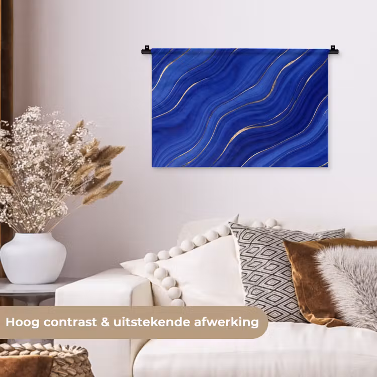 Wandkleed - Abstract - Lijnen - Blauw — 4