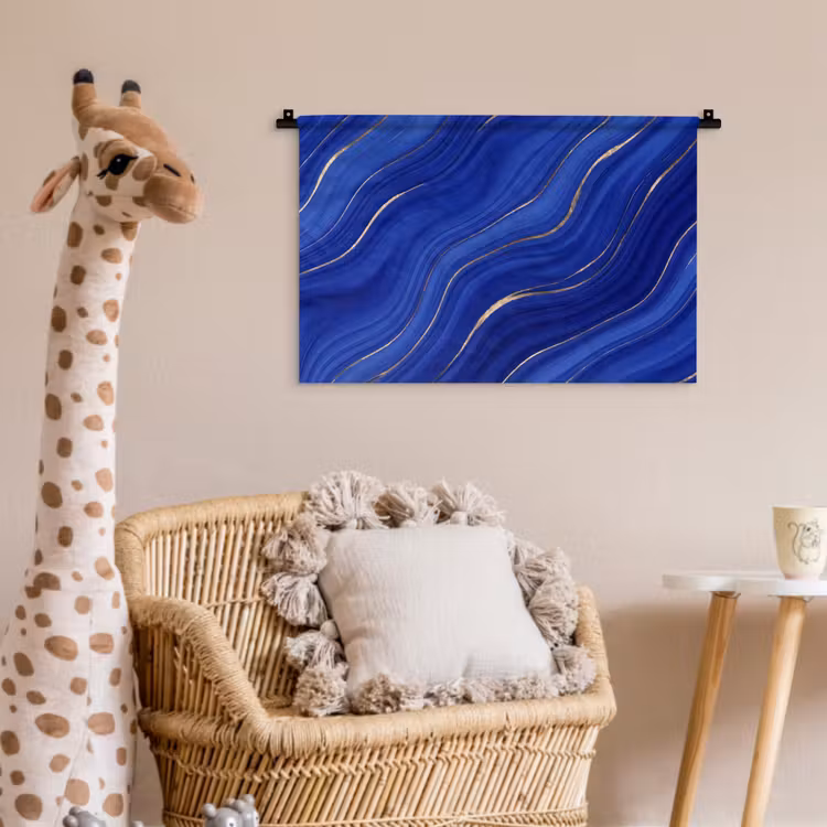 Wandkleed - Abstract - Lijnen - Blauw — 5