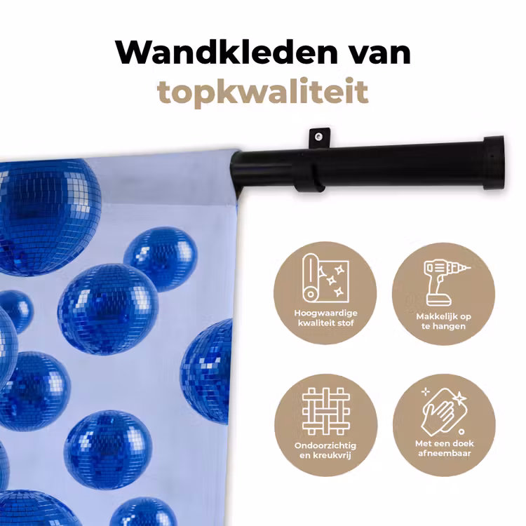 Wandkleed - Blauwe disco bal — 3