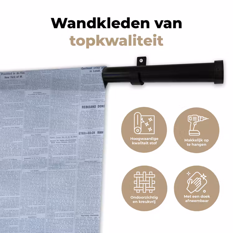 Wandkleed - Blauwe lippen krant — 3