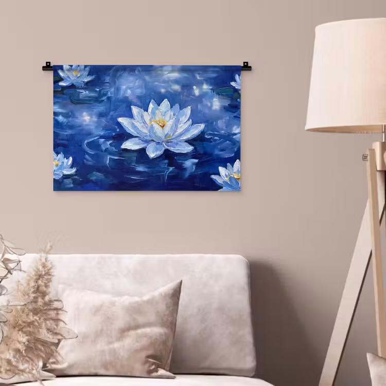 Wandkleed - Blauwe waterlelie - Water — 2