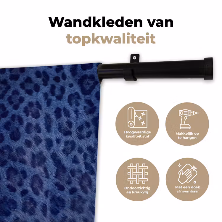 Wandkleed - Patroon - Blauw - Abstract — 3