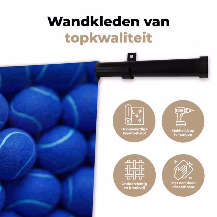 Wandkleed - Tennisbal - Blauw - Sport — 3