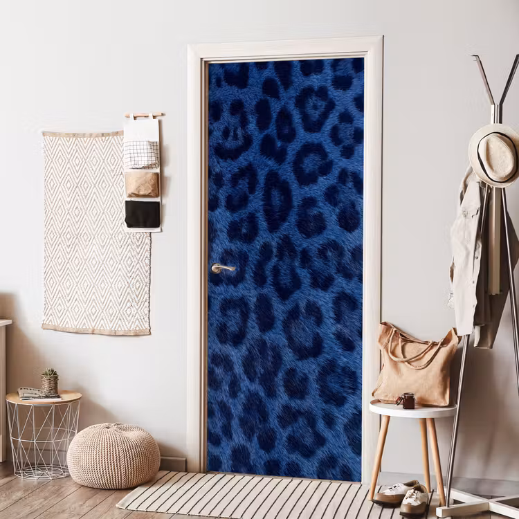 Deursticker - Patroon - Blauw - Abstract — 8