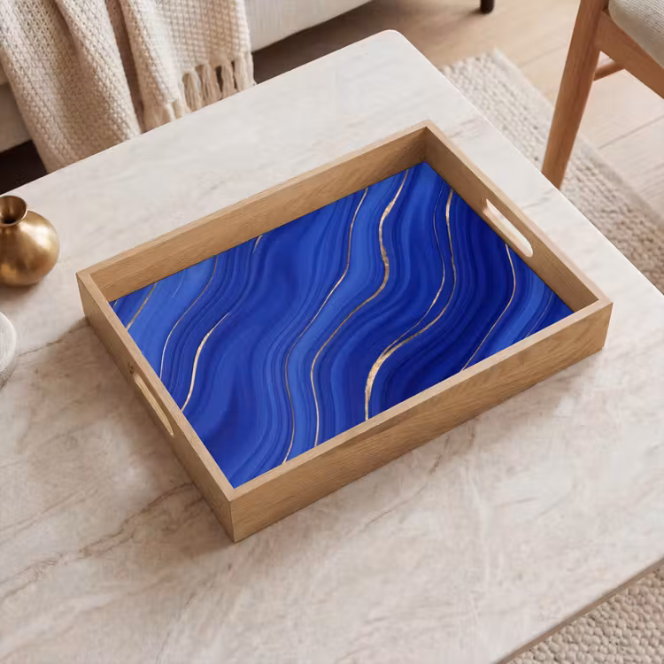Dienblad - Abstract - Lijnen - Blauw — 2