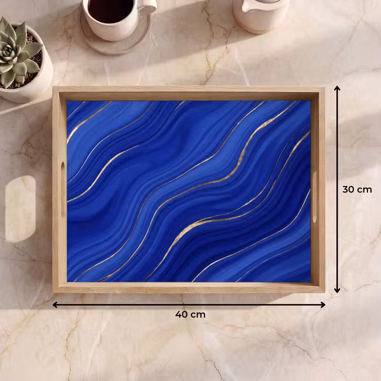 Dienblad - Abstract - Lijnen - Blauw — 9