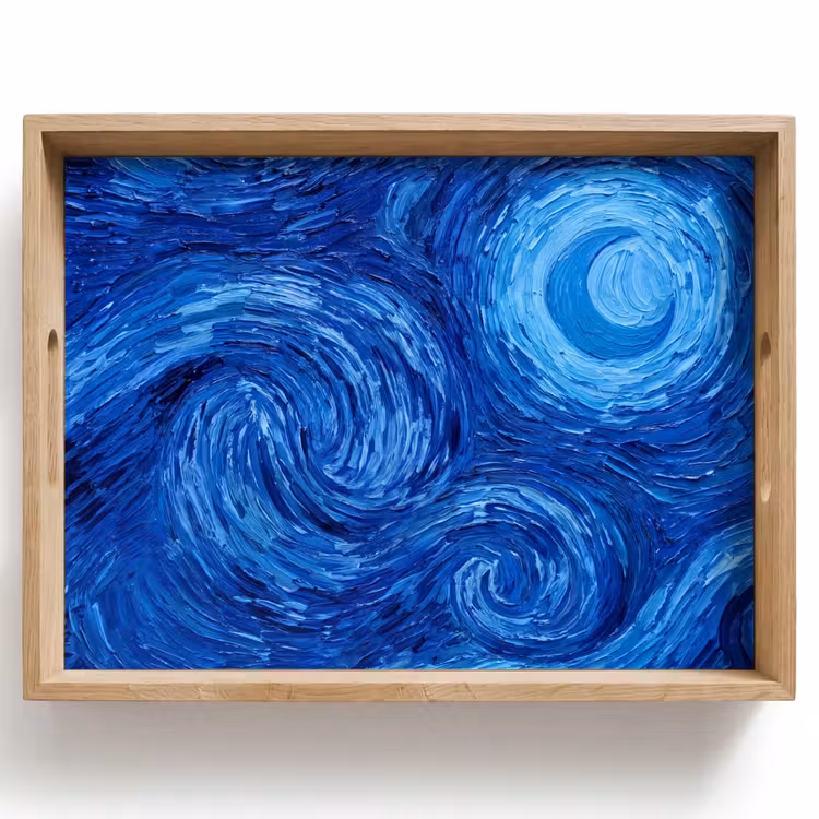 Dienblad - Wervelingen - Blauw - Modern — 1
