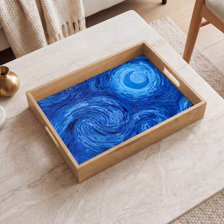 Dienblad - Wervelingen - Blauw - Modern — 2