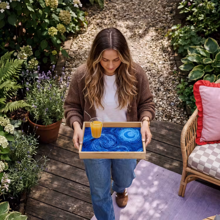 Dienblad - Wervelingen - Blauw - Modern — 8